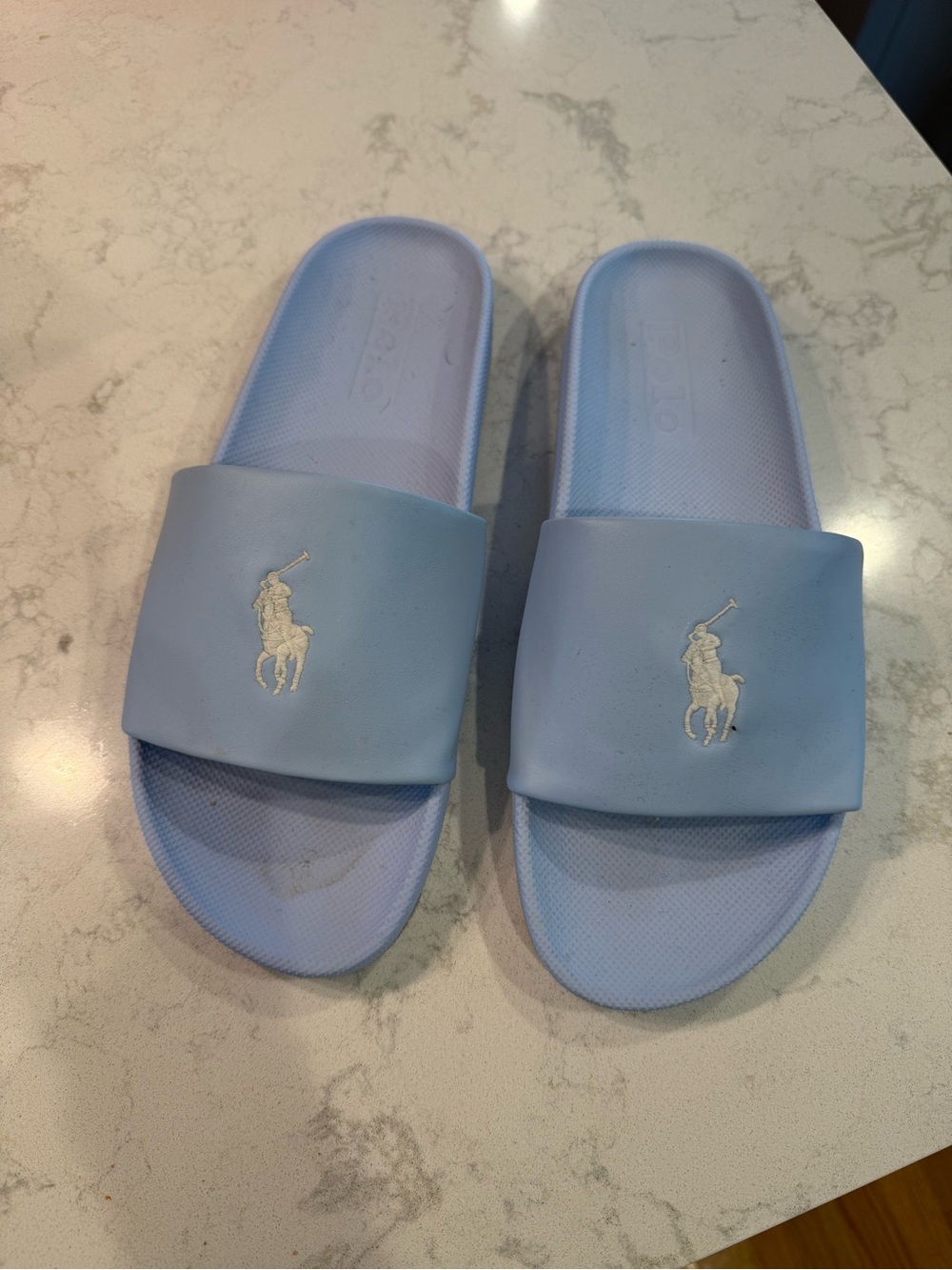Ralph Lauren Powder Blue Polo Slide Sandals Men